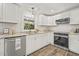 Renovated kitchen featuring stainless steel appliances, white cabinetry, and modern countertops at 1621 N Park Ave, Burlington, NC 27217