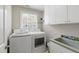 The laundry room is equipped with modern appliances, ample storage, and a convenient sink for added functionality at 1831 Middlebrook Dr, Raleigh, NC 27615