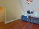 Spacious living room with hardwood floors, vaulted ceiling, and a fireplace at 230 Paula Dr, Angier, NC 27501