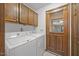 Convenient laundry room with washer, dryer, and storage cabinets at 2382 Council Rd, Graham, NC 27253