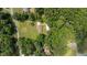 Gorgeous home featuring an inground pool surrounded by mature trees and a meticulously maintained lawn at 2523 Lovette Ln, Graham, NC 27253
