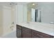 Bathroom featuring vanity, mirror, shower and bathtub at 321 Westgrove Ct, Durham, NC 27703