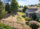 Lush backyard featuring a screened-in porch, iron fencing, and mature trees at 427 Cedar Pond Ct, Knightdale, NC 27545