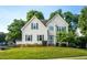 Charming two-story home with blue shutters and manicured lawn at 8701 Erinsbrook Dr, Raleigh, NC 27617