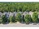 Aerial view of the charming neighborhood with green trees surrounding the homes at 1201 Somers Dr, Morrisville, NC 27560