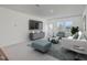Comfortable living room with modern furniture, large TV, and natural light for a relaxing atmosphere at 1212 Solace Way, Rolesville, NC 27571