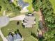 Expansive aerial view of home with large lot and mature trees at 142 Crestline Dr, Selma, NC 27576