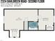 Second-floor floor plan showcasing den, kitchenette, bedroom, and bath layout at 2324 Dahlgreen Rd, Raleigh, NC 27615