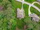 Aerial view of a private home site backing to mature trees at 3104 Whitehart Ln, Apex, NC 27539