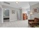 Bonus room with neutral walls and carpeting, a desk area, and access to a bedroom at 3104 Whitehart Ln, Apex, NC 27539