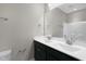 Bathroom with double sink vanity and sleek fixtures at 32 Iroquois Ct, Garner, NC 27529