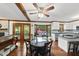 Bright kitchen with granite counters, wood floors, breakfast nook, and stainless appliances at 3412 Paddock Cir, Raleigh, NC 27613