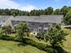 Aerial view of townhomes and their backyard green spaces at 3526 Londonville Ln, Raleigh, NC 27604