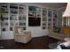 Comfortable living room with custom built-ins, neutral colors and plush seating, perfect for relaxation at 408 Greenfern Ct, Burlington, NC 27215