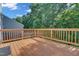 Relaxing deck space perfect for outdoor seating and enjoying the surrounding greenery under a clear blue sky at 5617 Tealbrook Dr, Raleigh, NC 27610