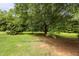 Spacious backyard with mature trees providing ample shade and a serene atmosphere at 5918 Efland Cedar Grove Rd, Cedar Grove, NC 27231
