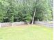 Lush, fenced backyard with large trees for privacy and ample space for outdoor activities at 70 Dexterfield Dr, Fuquay Varina, NC 27526