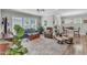 Open-concept living room with hardwood floors, neutral tones, and lots of natural light at 704 Haven Peak Ln, Wake Forest, NC 27587