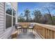 Outdoor deck features seating, making it perfect for relaxation and entertaining with a view of the surrounding scenery at 717 Utley St, Holly Springs, NC 27540