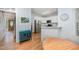 Bright kitchen with eat-in area, stainless steel appliances, and hardwood floors at 804 Town Side Dr, Apex, NC 27502