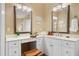 Bathroom features dual sinks, lots of countertop space and white cabinetry at 104 San Sophia Dr, Chapel Hill, NC 27514