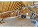 Unfinished attic space with wood frame and ductwork at 1123 Poplar Forest Ln, Pittsboro, NC 27312