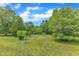 Beautiful yard with mature trees and lush greenery, providing a serene and natural setting at 1123 Poplar Forest Ln, Pittsboro, NC 27312
