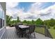 Large deck with ample seating for outdoor entertainment and relaxation at 200 Baskerville Ct, Holly Springs, NC 27540