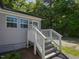 Back entrance with wooden steps and charming curb appeal at , Holly Springs, NC 27540