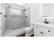 Modern bathroom with a walk-in shower, sleek vanity, and contemporary fixtures at 2318 E Main St, Durham, NC 27703