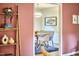 View of dining room from living area, highlighted by modern decor at 2334 Dawn Trl, Durham, NC 27712