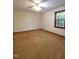 Bedroom with a window and a ceiling fan at 3300 Barnsley Ln, Raleigh, NC 27604