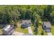 Aerial view of the home showcasing its curb appeal, landscaping, and neighborhood at 40 Otter Ct, Youngsville, NC 27596