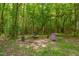 Charming backyard featuring a fire pit area with seating, ideal for relaxing and entertaining at 40 Otter Ct, Youngsville, NC 27596