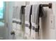 Aesthetic bathroom towel rack with soft, patterned towels at 407 Gooseneck Dr # B1, Cary, NC 27513