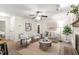 Bright living room featuring neutral tones, ceiling fan and stylish decor at 407 Gooseneck Dr # B1, Cary, NC 27513