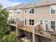 Aerial back view of property with deck and patio at 4124 Sykes St, Cary, NC 27519