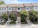 A row of two-story townhomes with attached garages and well-maintained landscaping at 4124 Sykes St, Cary, NC 27519