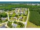 Aerial view of the property highlighting its prime location, lush landscaping, and spacious surroundings in a desirable neighborhood at 4621 Basilica Dr, Holly Springs, NC 27540