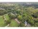 Scenic aerial view highlighting the property's location near the cemetery and surrounding greenery at 517 Bart St, Raleigh, NC 27610