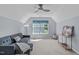 Comfortable and spacious living room has vaulted ceilings and great natural light at 6004 Solitude Way, Durham, NC 27713