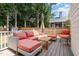 This outdoor deck features patio furniture at 6313 Belle Crest Dr, Raleigh, NC 27612