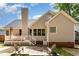 This backyard has a deck with patio furniture at 6313 Belle Crest Dr, Raleigh, NC 27612
