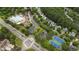 An aerial view of neighborhood amenities: a pool, tennis courts, and residential areas at 763 Heritage Arbor Dr, Wake Forest, NC 27587