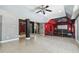 Basement with a dedicated theater featuring tiered seating, and a large screen at 825 Highwater Pl, Fuquay Varina, NC 27526