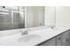 Bathroom with double sinks and chrome hardware at 107 Altair Ln, Sanford, NC 27330