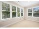 Bright room with three large windows offering views of the surrounding greenery at 10909 Grand Journey Ave, Raleigh, NC 27614