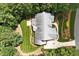 Beautifully landscaped home with lush greenery, a circular driveway, and mature trees at 122 Barringer Dr, Garner, NC 27529