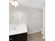 Bathroom featuring a vanity with a sink, a large mirror, and tile flooring at 129 Explorer Dr # 256, Morrisville, NC 27560