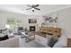 Comfortable living room with a fireplace, stylish decor, and large windows offering plenty of natural light at 129 Explorer Dr # 256, Morrisville, NC 27560